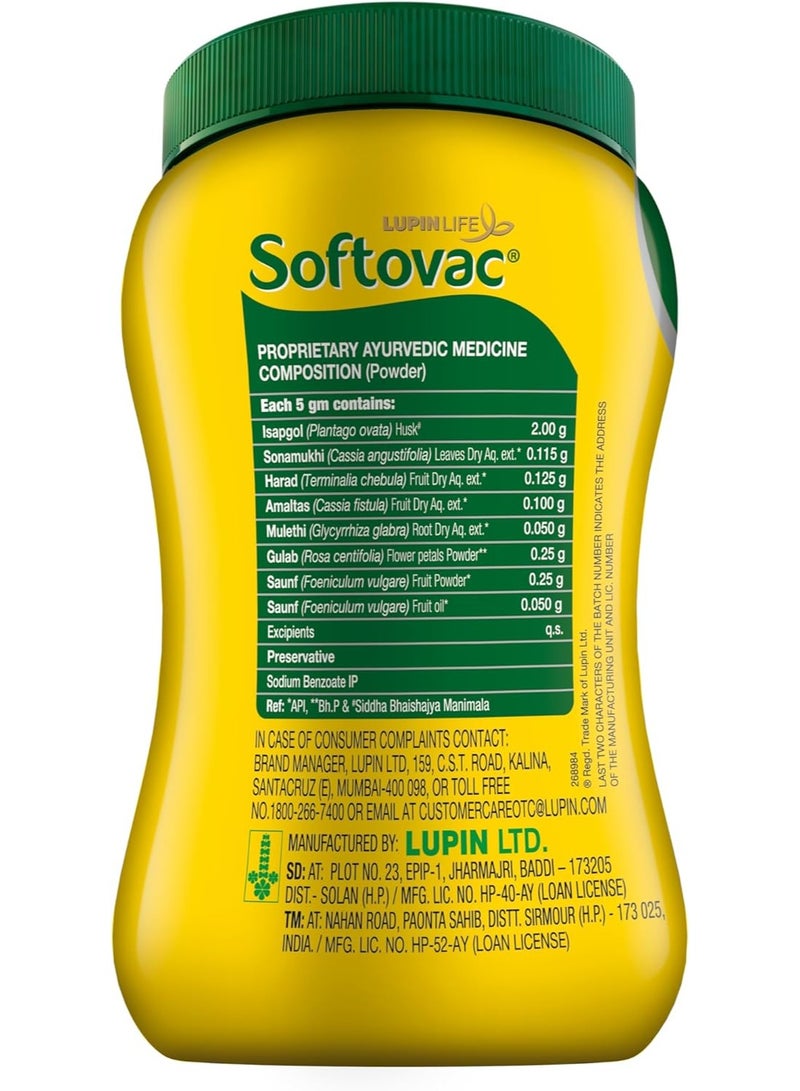 Softovac Isabgol Psyllium Husk Powder 250g – Natural Fiber Supplement for Constipation Relief, Bowel Regulator & Stool Softener – Gluten Free High Fiber Digestive Support for Adults - Image 2